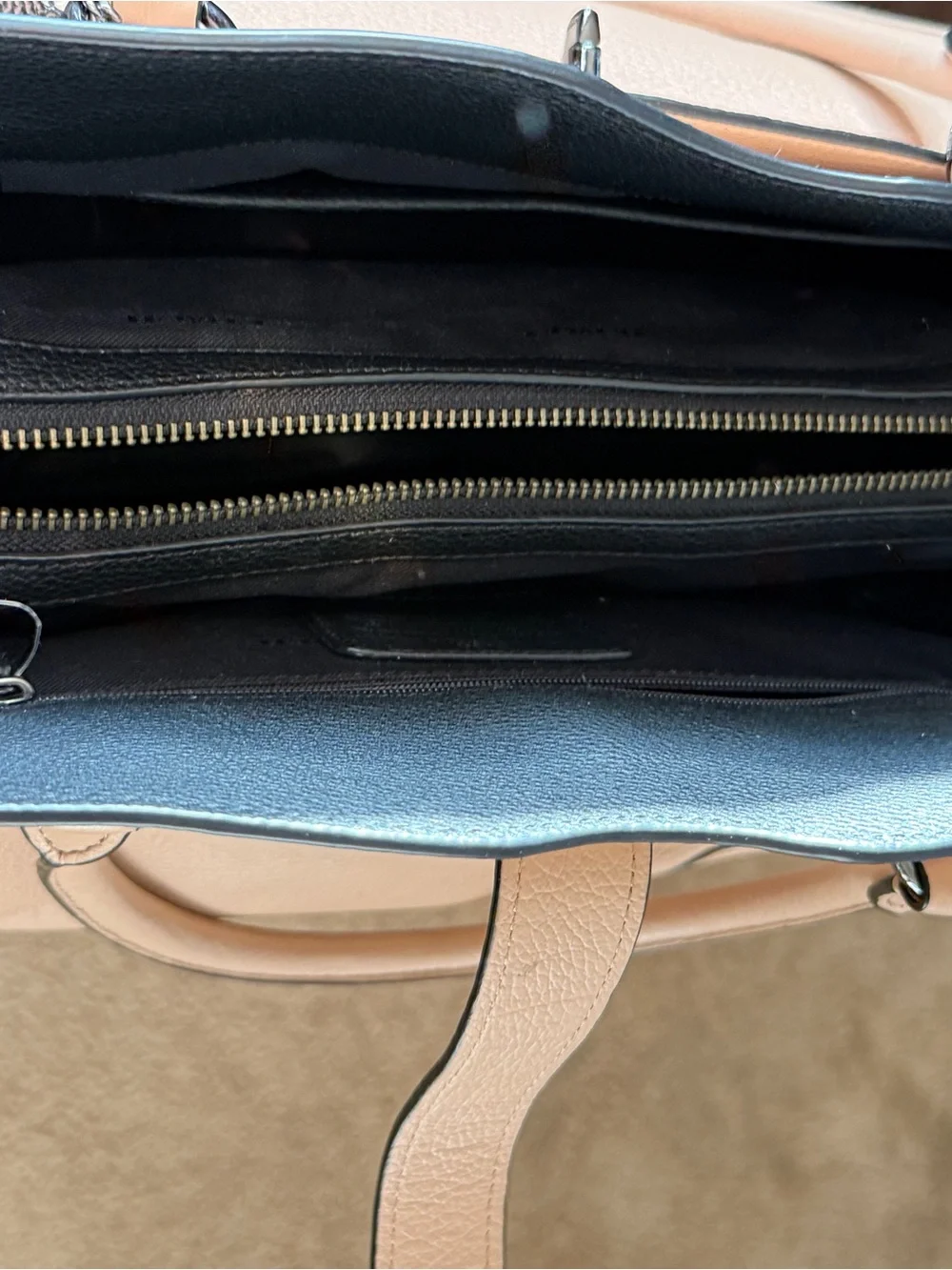 Coach Mercer 30 Pebble Leather Satchel in Light Tan